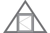 Схема треугольного окна с поворотной прямоугольной створкой